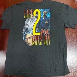 2PAC Mens Black Graphic Short Sleeve Crew Neck Pullover T-Shirt Size 2X